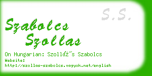 szabolcs szollas business card